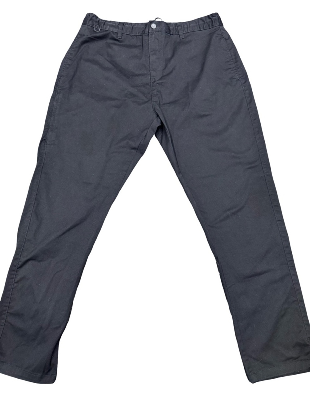 Michael Brandon Black Chino Pants Men's 36 Adjustable Waist Zip Pockets Straight